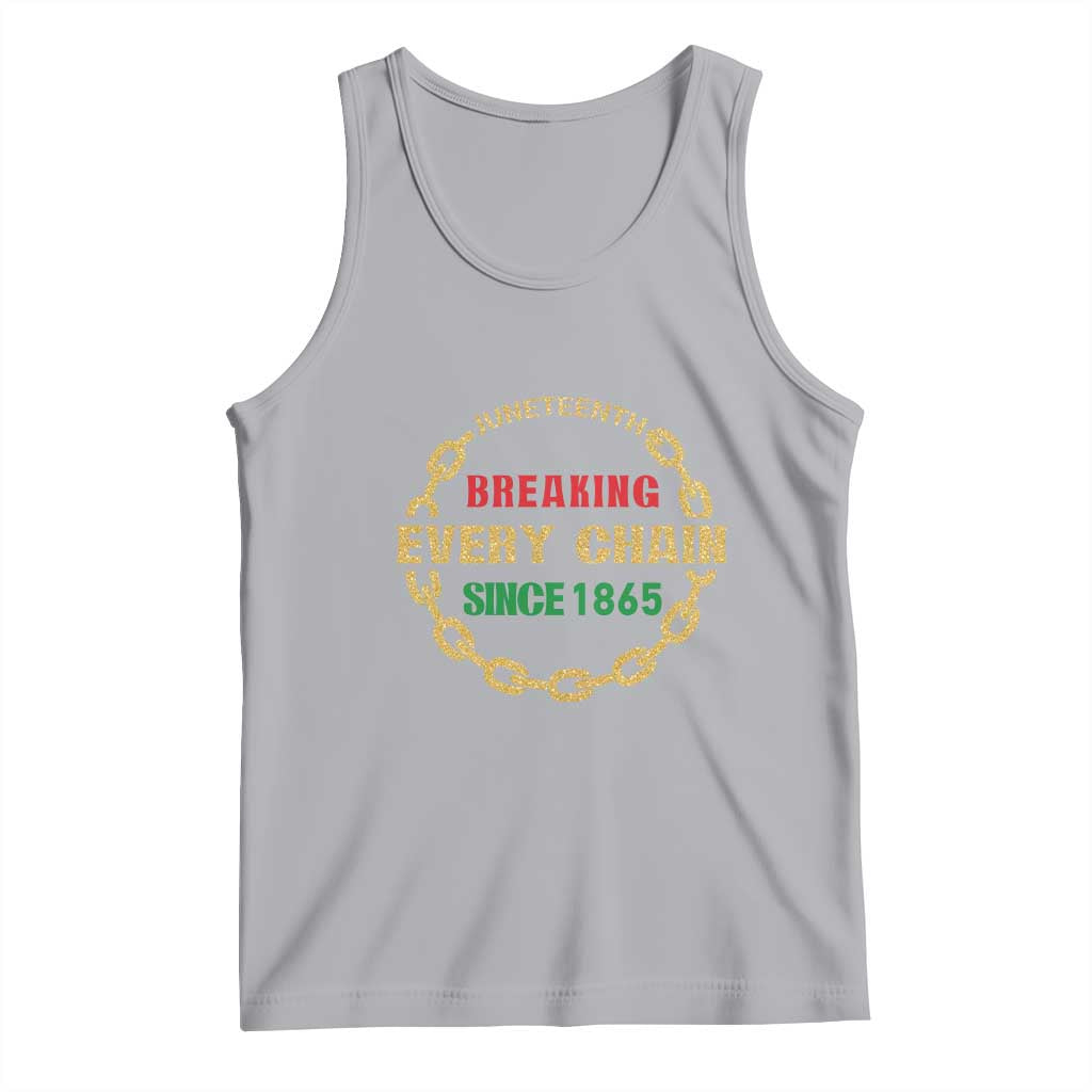 Juneteenth 1865 Tank Top Breaking Every Chain Black Freedom June 19th TS01 Athletic Heather Print Your Wear