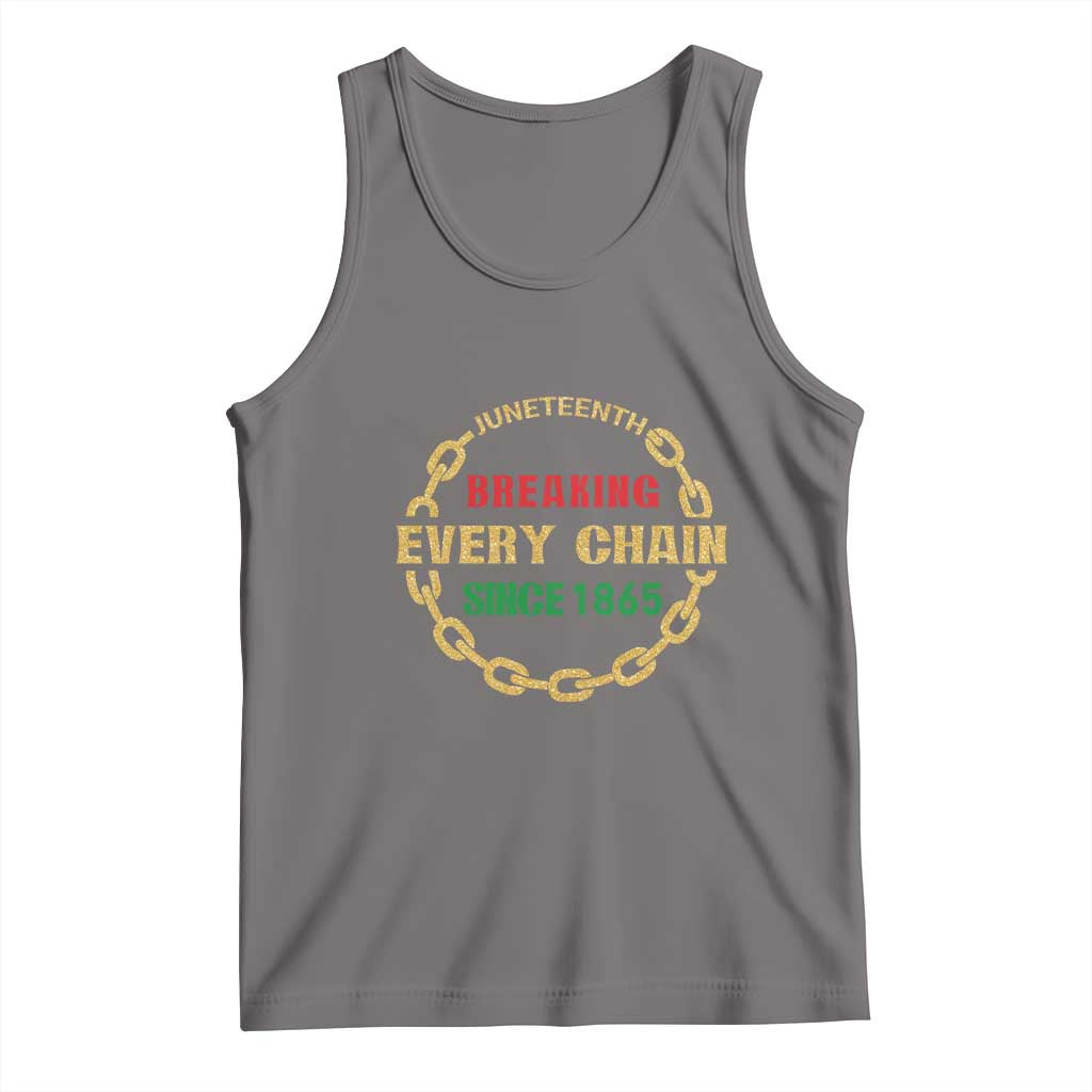 Juneteenth 1865 Tank Top Breaking Every Chain Black Freedom June 19th TS01 Deep Heather Print Your Wear