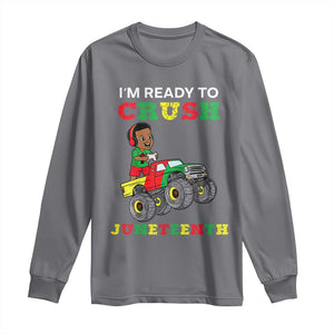 Black Boy Gamer Long Sleeve Shirt I'm Ready To Crush Juneteenth for Boys Toddler TS01 Charcoal Print Your Wear