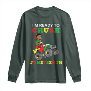 Black Boy Gamer Long Sleeve Shirt I'm Ready To Crush Juneteenth for Boys Toddler TS01 Dark Forest Green Print Your Wear