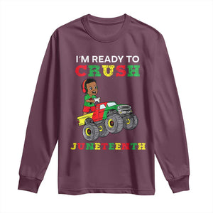 Black Boy Gamer Long Sleeve Shirt I'm Ready To Crush Juneteenth for Boys Toddler TS01 Maroon Print Your Wear