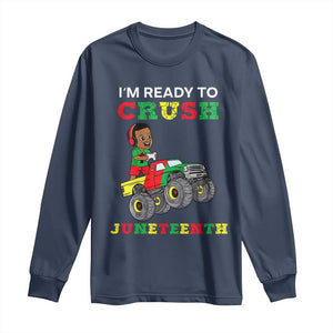 Black Boy Gamer Long Sleeve Shirt I'm Ready To Crush Juneteenth for Boys Toddler TS01 Navy Print Your Wear