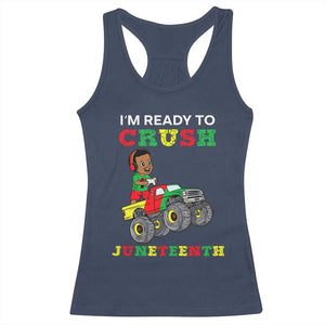 Black Boy Gamer Racerback Tank Top I'm Ready To Crush Juneteenth for Boys Toddler TS01 Navy Print Your Wear