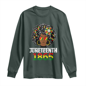 Afro Black Queen Juneteenth 1865 Long Sleeve Shirt TS01 Dark Forest Green Print Your Wear