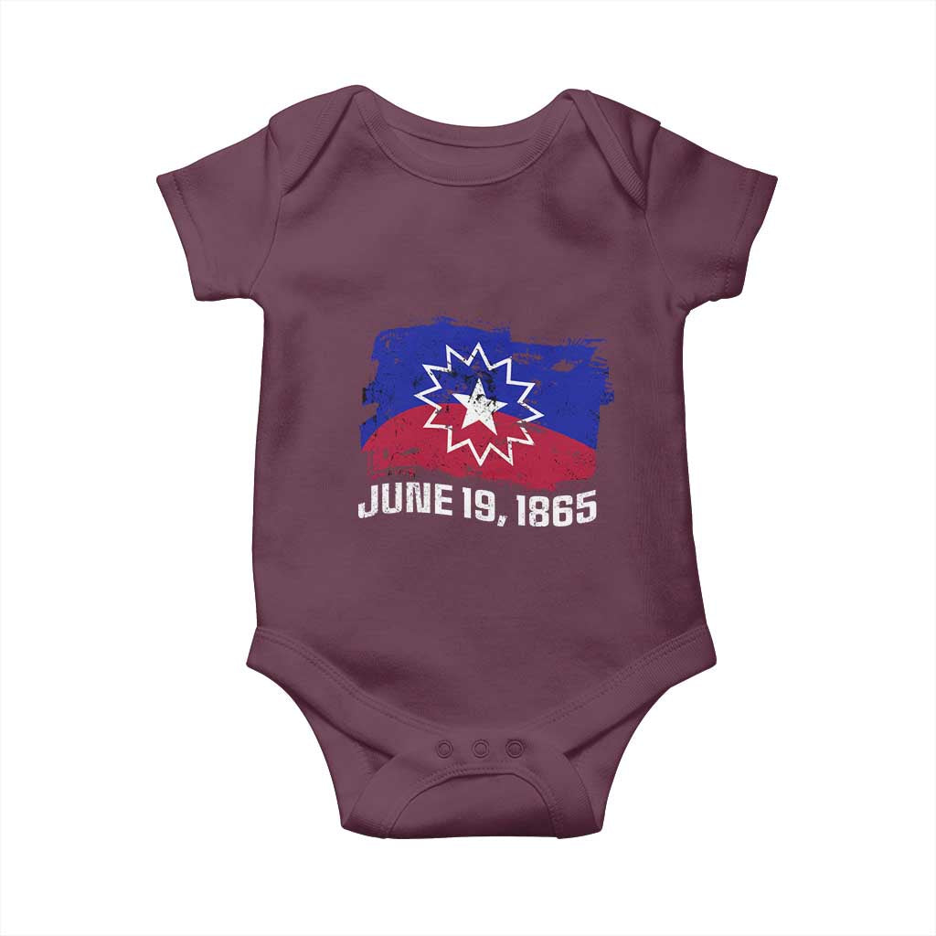 Juneteenth Flag 1865 Baby Onesie Black Freedom Black History TS01 Maroon Print Your Wear