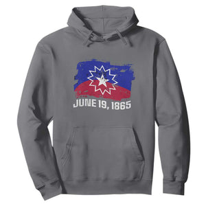 Juneteenth Flag Hoodie Black Freedom Black History TS01 Charcoal Printyourwear