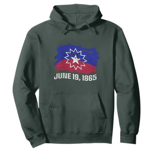 Juneteenth Flag Hoodie Black Freedom Black History TS01 Dark Forest Green Printyourwear