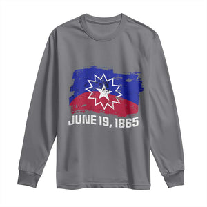 Juneteenth Flag 1865 Long Sleeve Shirt Black Freedom Black History TS01 Charcoal Print Your Wear