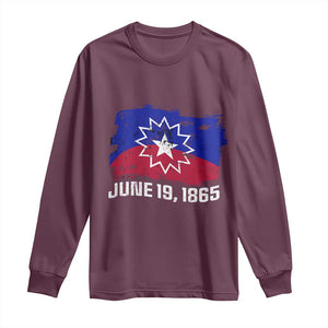 Juneteenth Flag 1865 Long Sleeve Shirt Black Freedom Black History TS01 Maroon Print Your Wear