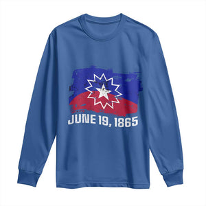 Juneteenth Flag 1865 Long Sleeve Shirt Black Freedom Black History TS01 Royal Blue Print Your Wear