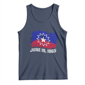 Juneteenth Flag 1865 Tank Top Black Freedom Black History TS01 Navy Print Your Wear