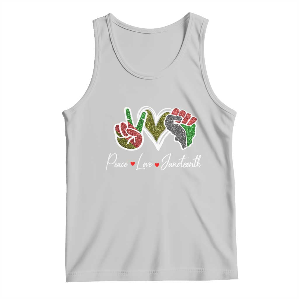 Peace Love Juneteenth Tank Top Black Freedom TS01 Ash Print Your Wear