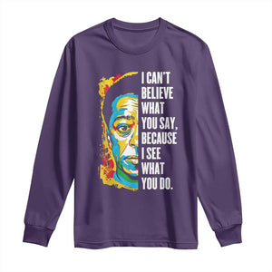 James Baldwin Graffiti Art Long Sleeve Shirt Juneteenth Black History Month TS01 Purple Print Your Wear