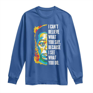 James Baldwin Graffiti Art Long Sleeve Shirt Juneteenth Black History Month TS01 Royal Blue Print Your Wear