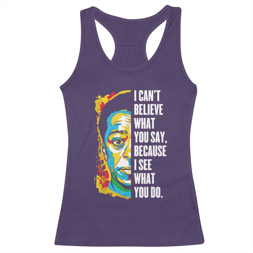 James Baldwin Graffiti Art Racerback Tank Top Juneteenth Black History Month TS01 Purple Print Your Wear