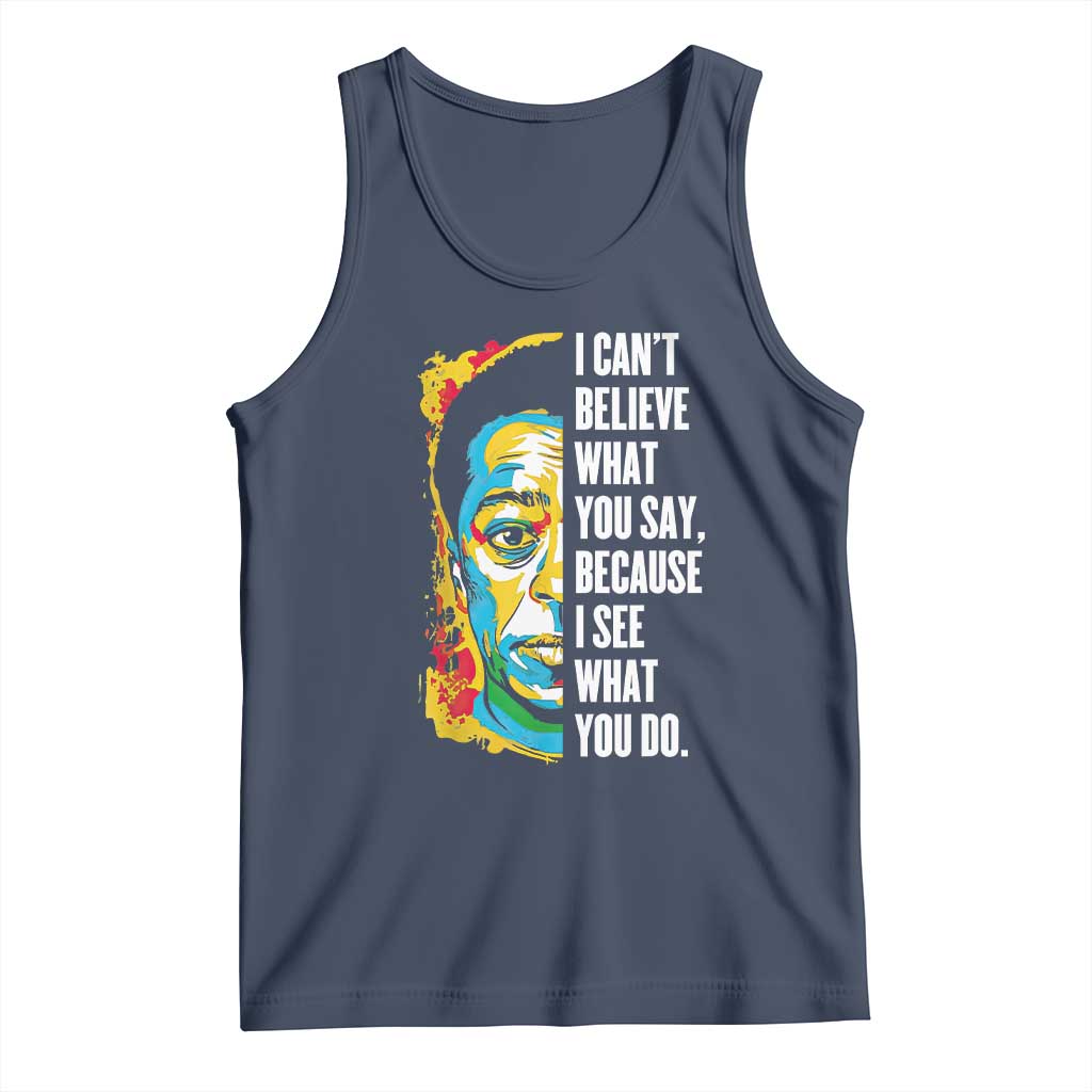 James Baldwin Graffiti Art Tank Top Juneteenth Black History Month TS01 Navy Print Your Wear