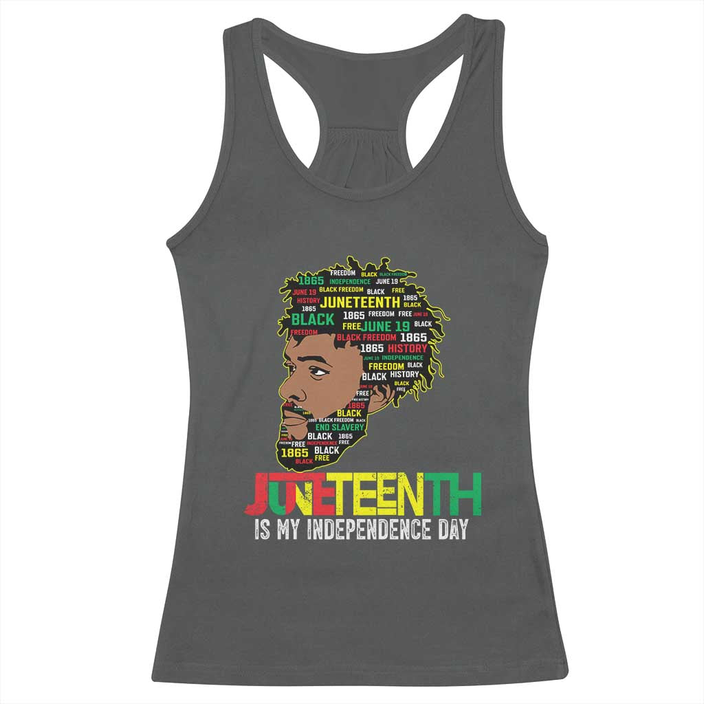 Juneteenth 1865 King Racerback Tank Top June 19th Black Freedom African American History TS01 Dark Heather Print Your Wear