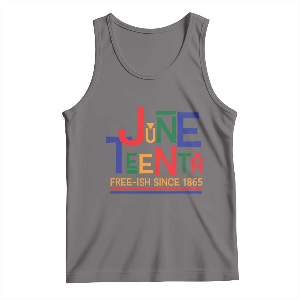 Free Ish Tank Top Juneteenth Celebration Since 1865 Retro TS01 Deep Heather Print Your Wear