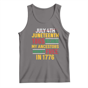 Juneteenth 1865 Tank Top Not July 4th Because My Ancestors Weren't Free in 1776 TS01 Deep Heather Print Your Wear