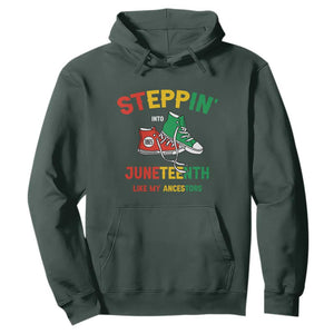 Stepping into Juneteenth Hoodie Like My Ancestors Sneakers 1865 TS01 Dark Forest Green Printyourwear