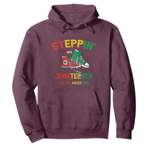 Stepping into Juneteenth Hoodie Like My Ancestors Sneakers 1865 TS01 Maroon Printyourwear