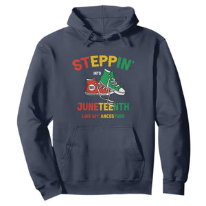 Stepping into Juneteenth Hoodie Like My Ancestors Sneakers 1865 TS01 Navy Printyourwear