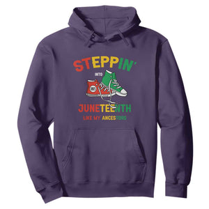 Stepping into Juneteenth Hoodie Like My Ancestors Sneakers 1865 TS01 Purple Printyourwear