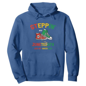 Stepping into Juneteenth Hoodie Like My Ancestors Sneakers 1865 TS01 Royal Blue Printyourwear