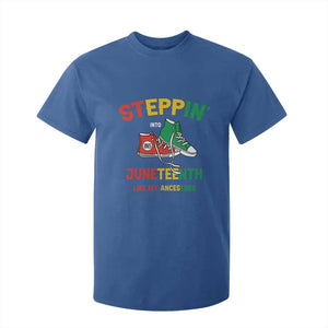 Stepping into Juneteenth 1865 T Shirt For Kid Like My Ancestors Sneakers TS01 Royal Blue Print Your Wear