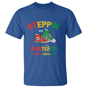 Stepping into Juneteenth T Shirt Like My Ancestors Sneakers 1865 TS01 Royal Blue Printyourwear