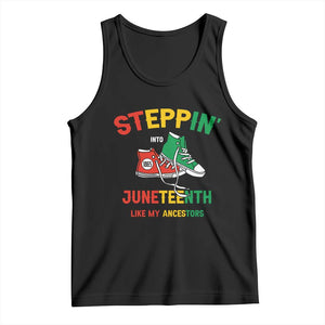 Stepping into Juneteenth 1865 Tank Top Like My Ancestors Sneakers TS01 Black Print Your Wear