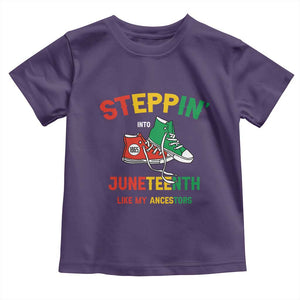 Stepping into Juneteenth 1865 Toddler T Shirt Like My Ancestors Sneakers TS01 Purple Print Your Wear