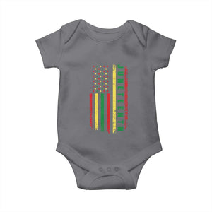 Juneteenth American Flag Baby Onesie Melanin Black Pride Pan African 1865 TS01 Charcoal Print Your Wear