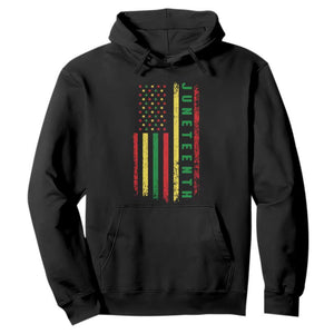 Happy Juneteenth Flag Hoodie Melanin Black Pride Pan African 1865 TS01 Black Printyourwear