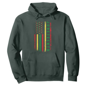 Happy Juneteenth Flag Hoodie Melanin Black Pride Pan African 1865 TS01 Dark Forest Green Printyourwear