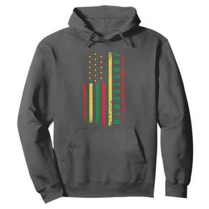 Happy Juneteenth Flag Hoodie Melanin Black Pride Pan African 1865 TS01 Dark Heather Printyourwear