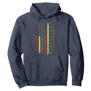 Happy Juneteenth Flag Hoodie Melanin Black Pride Pan African 1865 TS01 Navy Printyourwear