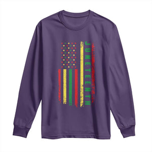 Juneteenth American Flag Long Sleeve Shirt Melanin Black Pride Pan African 1865 TS01 Purple Print Your Wear