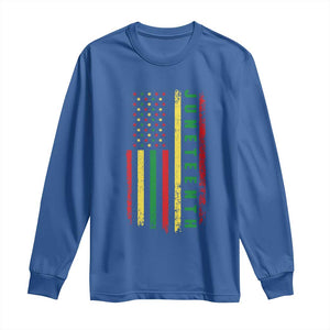 Juneteenth American Flag Long Sleeve Shirt Melanin Black Pride Pan African 1865 TS01 Royal Blue Print Your Wear