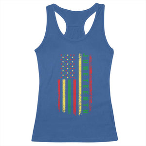 Juneteenth American Flag Racerback Tank Top Melanin Black Pride Pan African 1865 TS01 Royal Blue Print Your Wear
