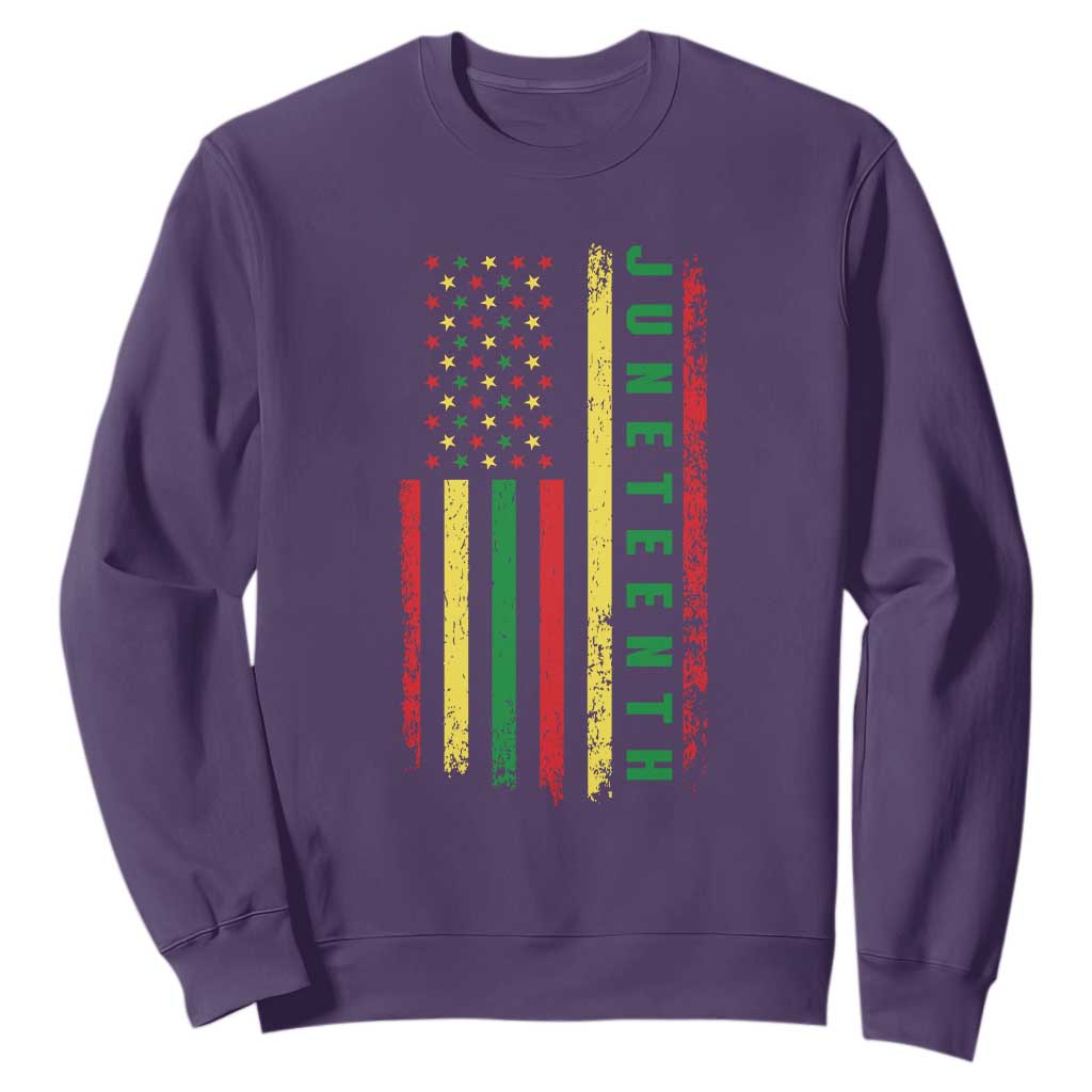 Happy Juneteenth Flag Sweatshirt Melanin Black Pride Pan African 1865 TS01 Purple Printyourwear