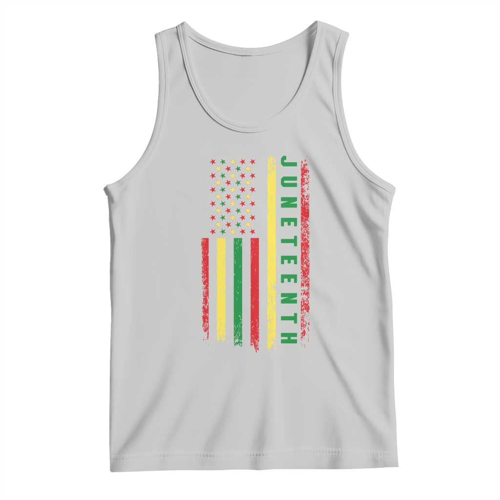 Juneteenth American Flag Tank Top Melanin Black Pride Pan African 1865 TS01 Ash Print Your Wear