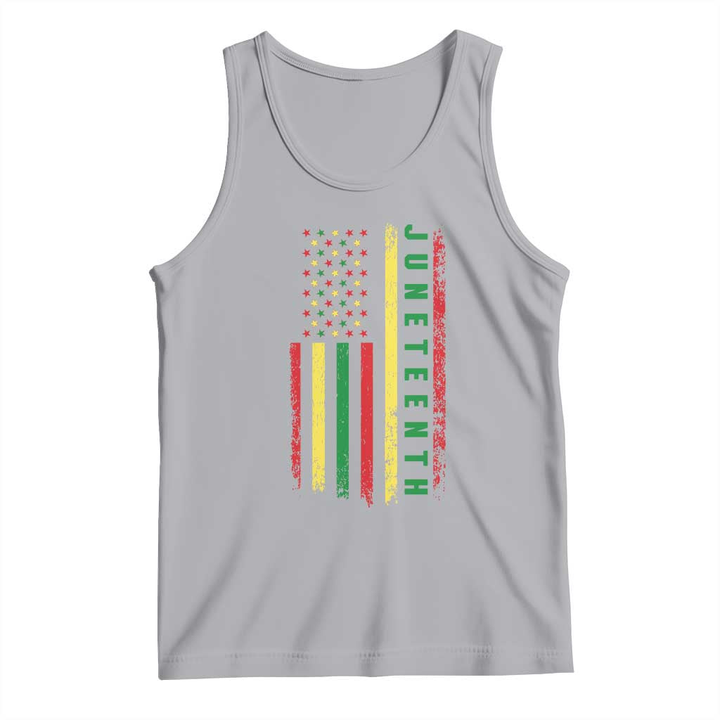 Juneteenth American Flag Tank Top Melanin Black Pride Pan African 1865 TS01 Athletic Heather Print Your Wear