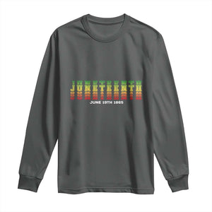 Juneteenth Is My Independence Day Long Sleeve Shirt TS01 Dark Heather Print Your Wear