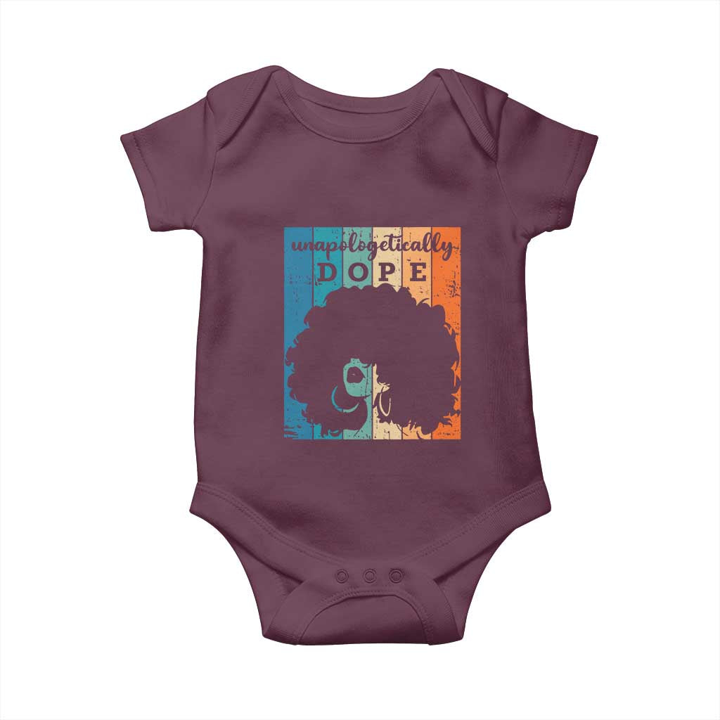 Unapologetically Dope Black Baby Onesie African American Pride TS01 Maroon Print Your Wear