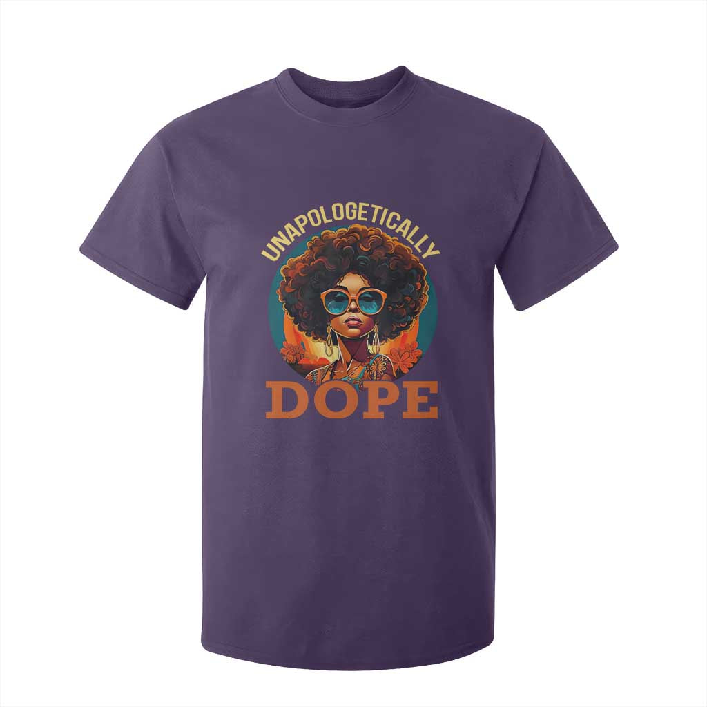 Black Women Unapologetically Dope T Shirt For Kid Juneteenth Black History TS01 Purple Print Your Wear