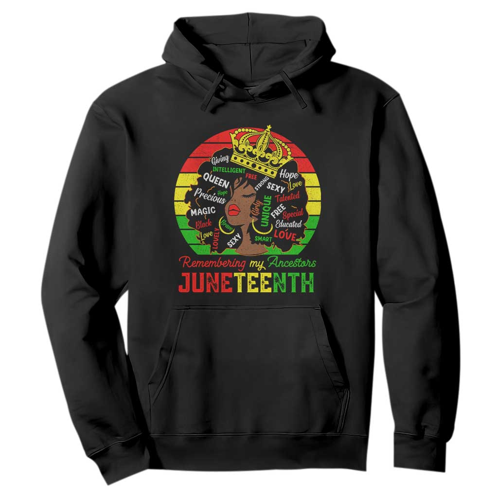 Black Women Hoodie Remembering My Ancestors Juneteenth Celebrate TS01 Black Printyourwear