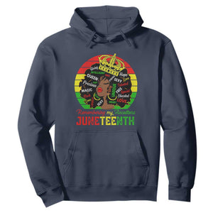 Black Women Hoodie Remembering My Ancestors Juneteenth Celebrate TS01 Navy Printyourwear