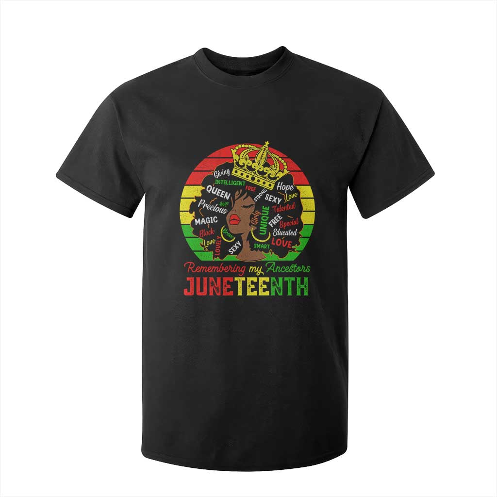 Black Women T Shirt For Kid Remembering My Ancestors Juneteenth Celebrate TS01 Black Print Your Wear