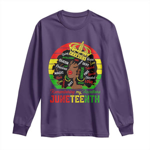 Black Women Long Sleeve Shirt Remembering My Ancestors Juneteenth Celebrate TS01 Purple Print Your Wear